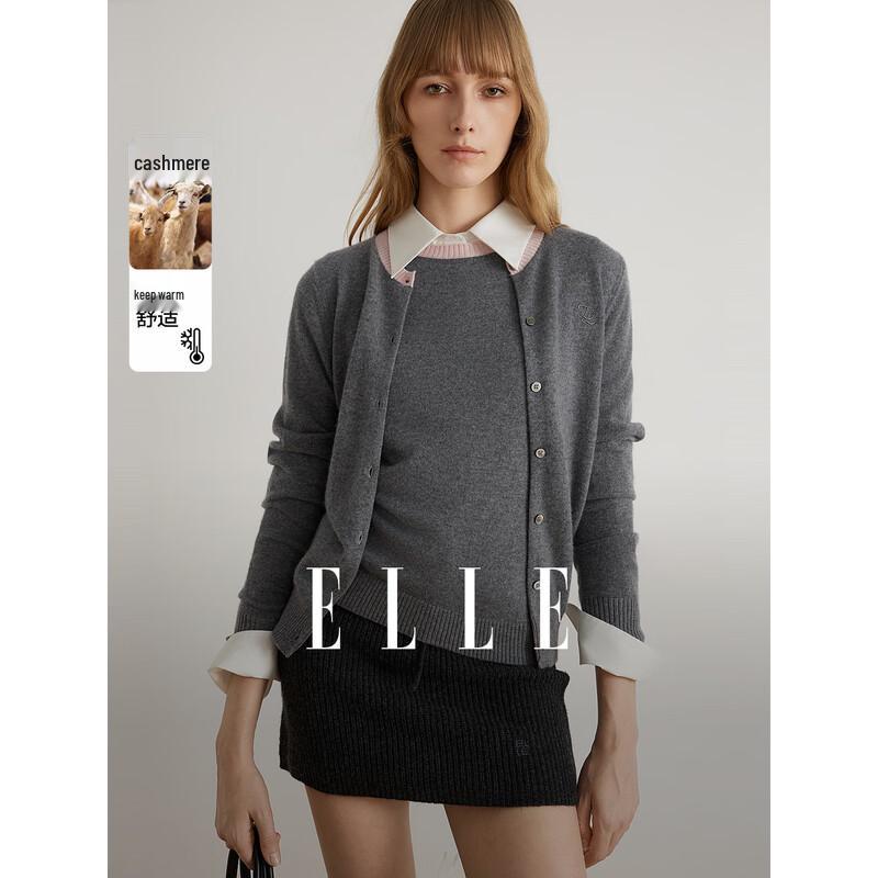 ELLE Women s Patchwork Cashmere Sweater L