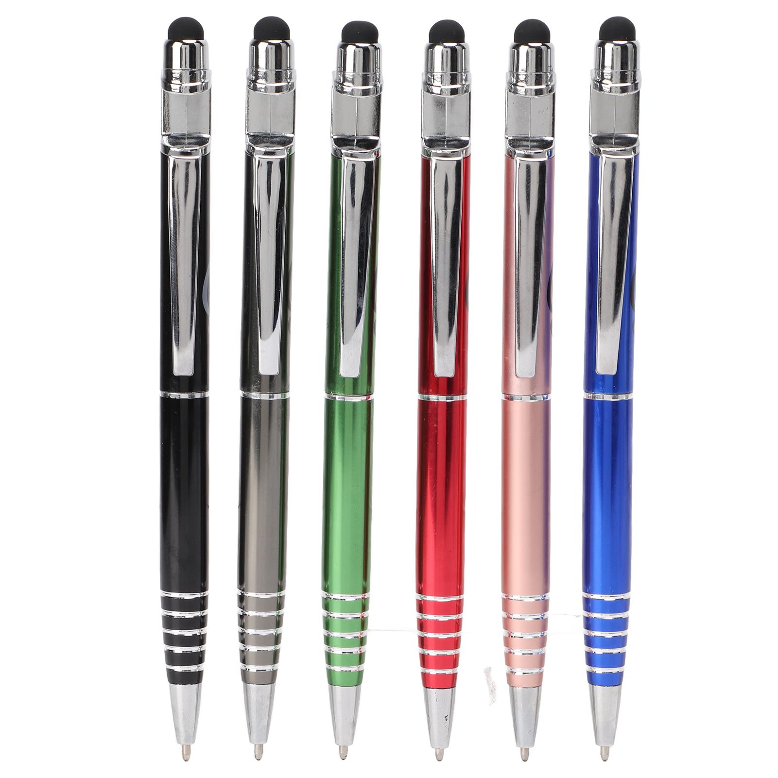 6Pcs Stylus Pens Compact Clip Design Capacitive Stylus Ballpoint Pen for Touch Screen