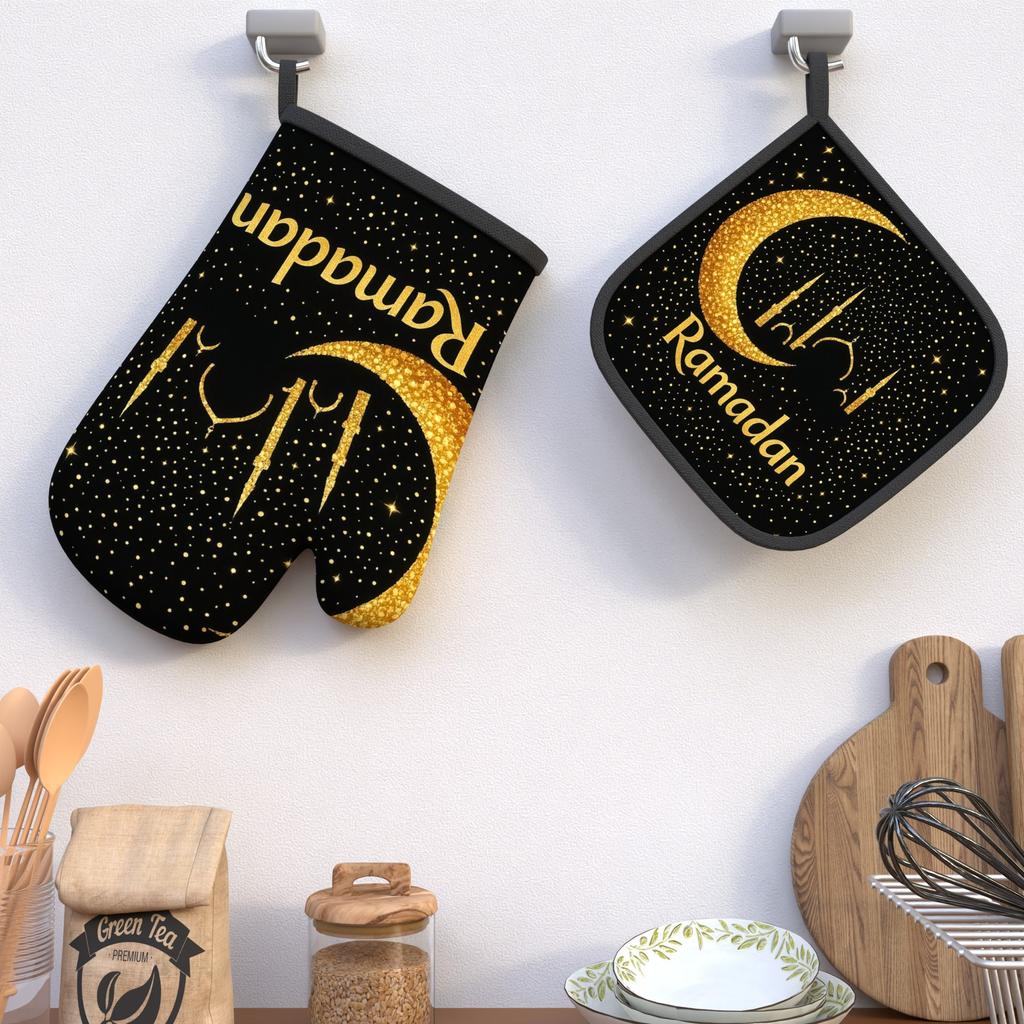 2PC Kitchen Heat Re2PCi2PCtant Pot Holder2PC Oven Mitt2PC High-Temperature Hot Pad2PC Potholder2PC F