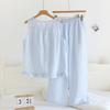 Pure Cotton Double-layer Yarn Nightdress Women's Spring and Summer New Round Neck Pure Cotton Medium and Long Dress Can Be Worn Outside Loungewear