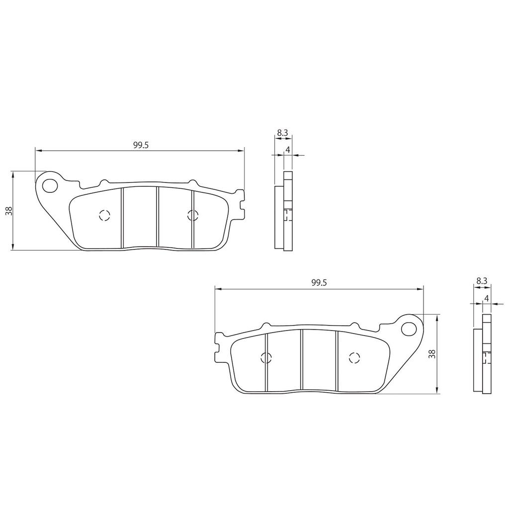 Daytona Motorcycle Brake Pads, Golden Pad X (Sintered Metal Pad), CB1000R (18-21), VFR800X, 15,