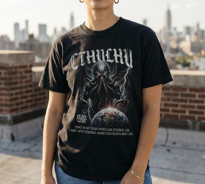 Maglietta Cthulhu HP Lovecraft Horror Tee | Regalo Occulto Horror Cosmico