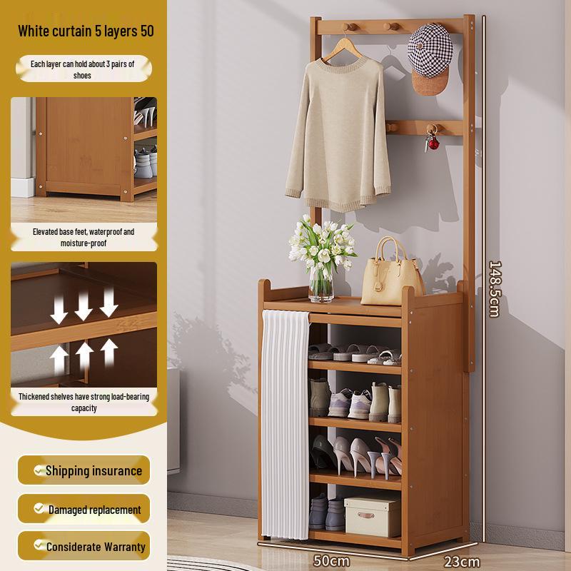 Multi-layer Dustproof Bamboo Shoe Rack for Entryway