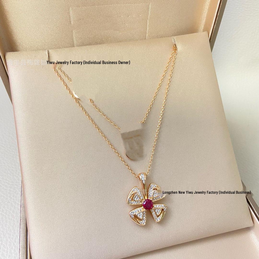 Золоченая Цветочная Чокер-Колье Ever Bloom с Алмазным Четырехлистником