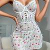 "Floral Pure Desire Sling Nightdress with Drawstring Detailing"