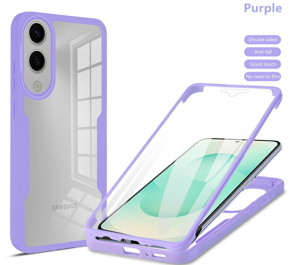 

Чохол з повним покриттям для Samsung S25 Edge S25 Ultra Galaxy S24 Ultra S23 FE S22 Plus S21 Подвійний захисний щит Повне покриття Galaxy S25 Edge фіолетовий