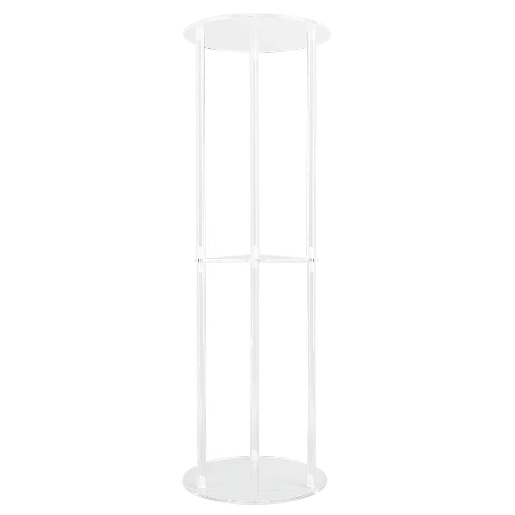 Side Table Modern Stable 3 Tier Round Acrylic Drink Table for Living Room Bedroom Bedside Transparen
