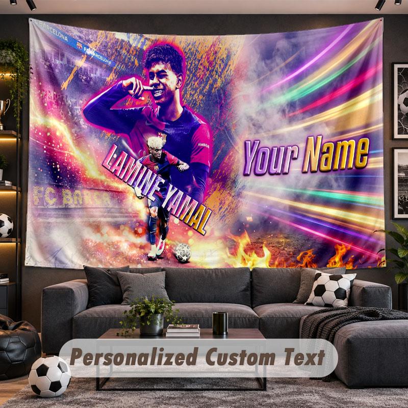 Wall Hanging Tapestry Custom NameLamine Yamal Pattern Personalized Printed Fabric Wall Decor