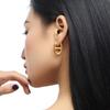 Personality hollow nose earrings women's simple fashion creative ear buckle geometric Internet celebrity earrings tide