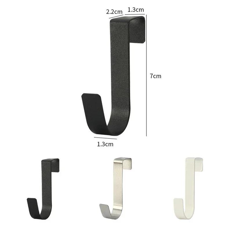 4PCS Hooks Kitchen Cabinet Door Back Hook Hanging Rack Clothes Coat Hat Towel Hanger Storage Hook Bathroom Accessories