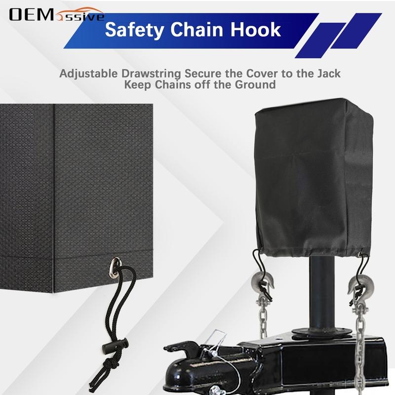 Universal Caravan Hitch Cover Trailer Hitch Electric Tongue Jack Cover Waterproof Tow Hitch Cover Caravan Tongue Jack Protector