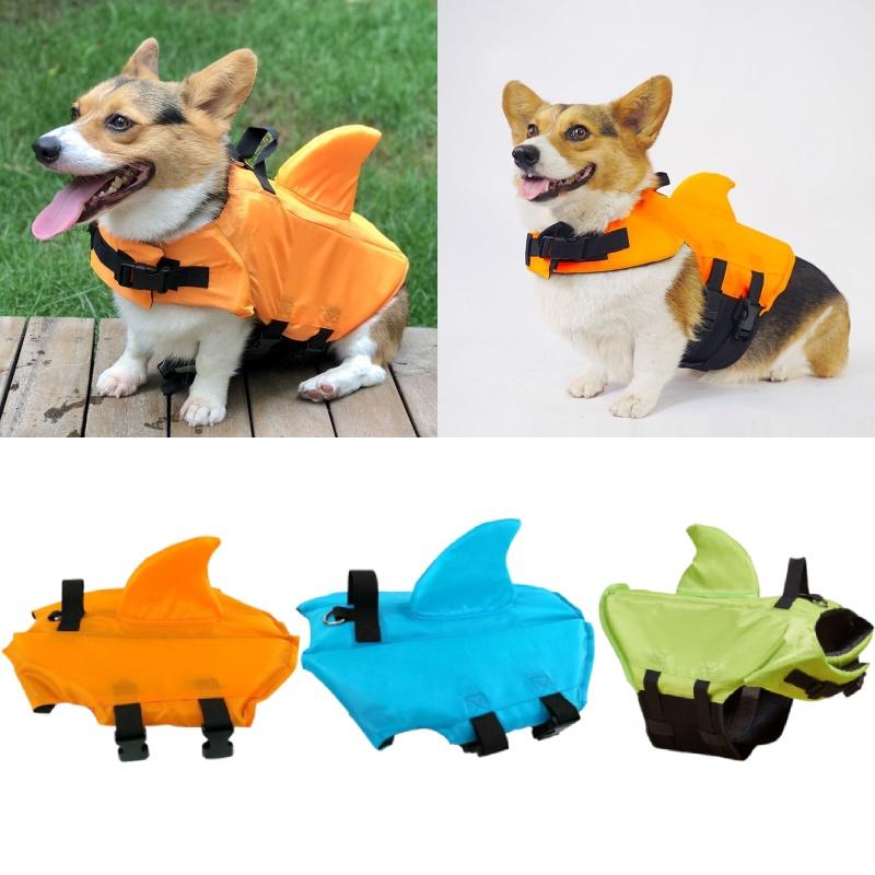 Stylish Wangupet Shark Fin Pet Life Jacket For Small And Large Dogs