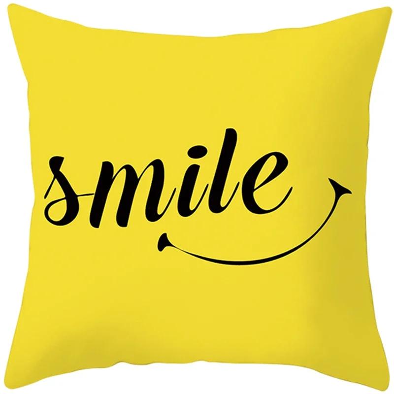 Summer Yellow Pineapple Leaf Print Pillow Case Home Decor 100% Polyester Throw Pillow Cover for Sofa Funda Cojin 45*45 Cushions