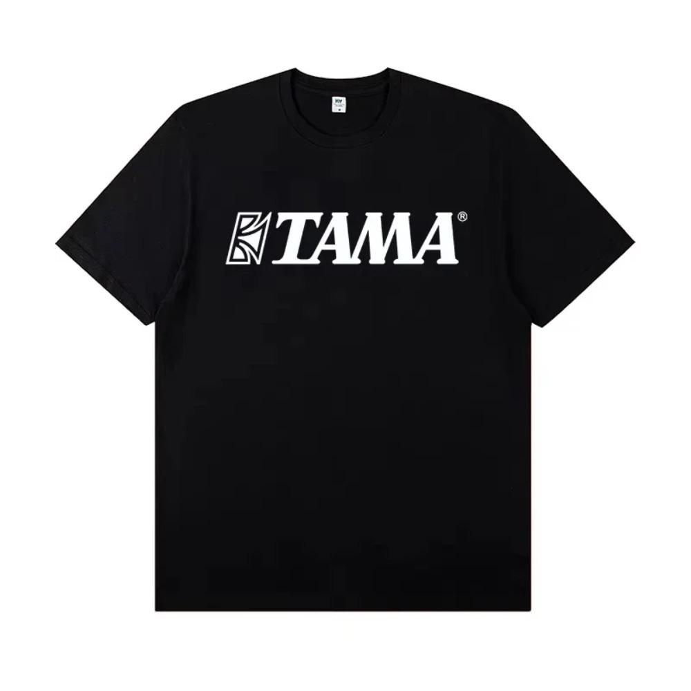 

2025 Юбилейная футболка 40 лет Tama Drum Kit с принтом, футболка рок-барабанщика с коротким рукавом, мужская футболка группы XXXXXL чёрный