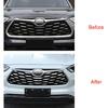 Front Grill Grille Mesh Cover for Toyota Highlander 2020 2021 2022 2023 Chrome Stainless Front Bumper Grille Decal Trim 41pc