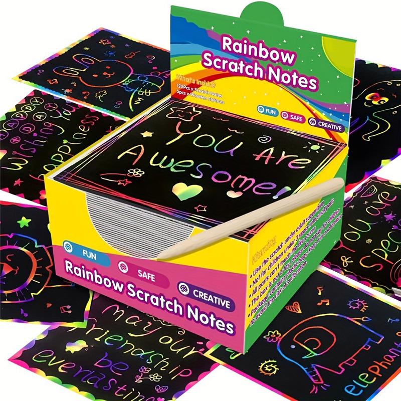 

Scratch & Doodle Colorful Sticky Notes for Kids - DIY Drawing Paper for Primary School Students, Hot-Selling Color Scratch Art Sheets