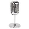 Retro Microphone Props Simulation Classic Fake Vintage Microphone Prop Model for Bar Decoration Electroplated Silver