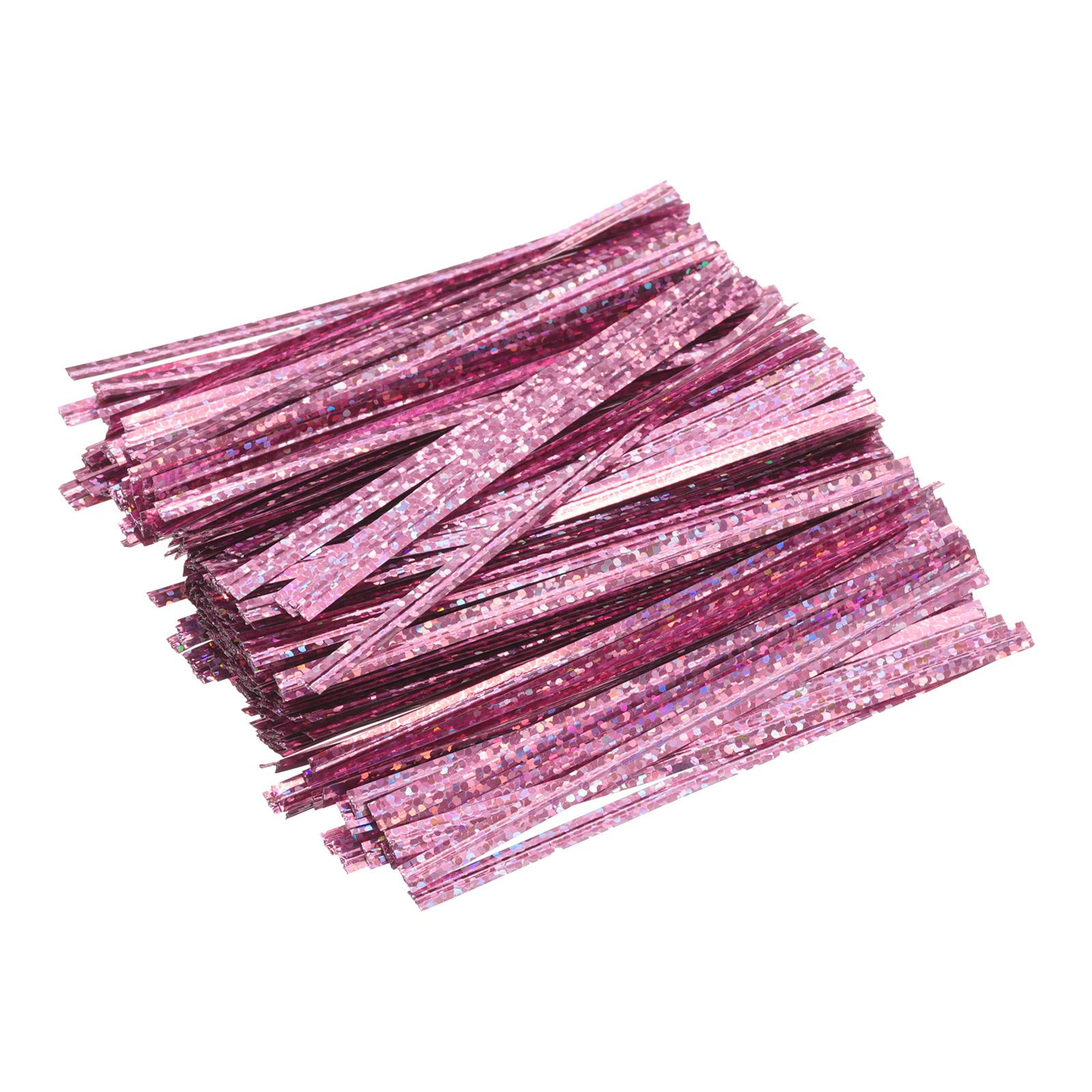 

300pcs 100mm Kraft Paper Twist Ties Bread Candy Treat Bag Twist Ties for Wedding Party Wrapping Gift Bags Other рожевий