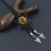 Unique Hexagram Necktie Braided Cord Alloy Engraving Stone Charm Neck Jewelry Tie Unisex Necklace Rodeos