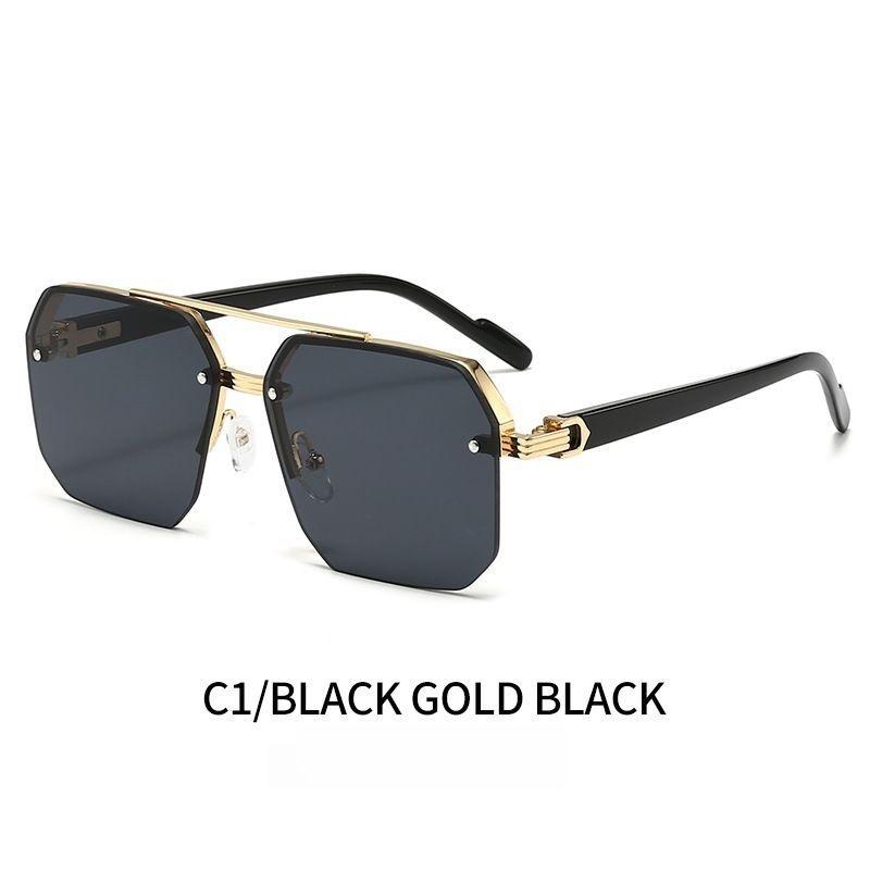 

Double Bridge Semi-Frame Sunglasses New Square Uv400 Shades For Men Driving Women Fashion Premium Sun Glasses