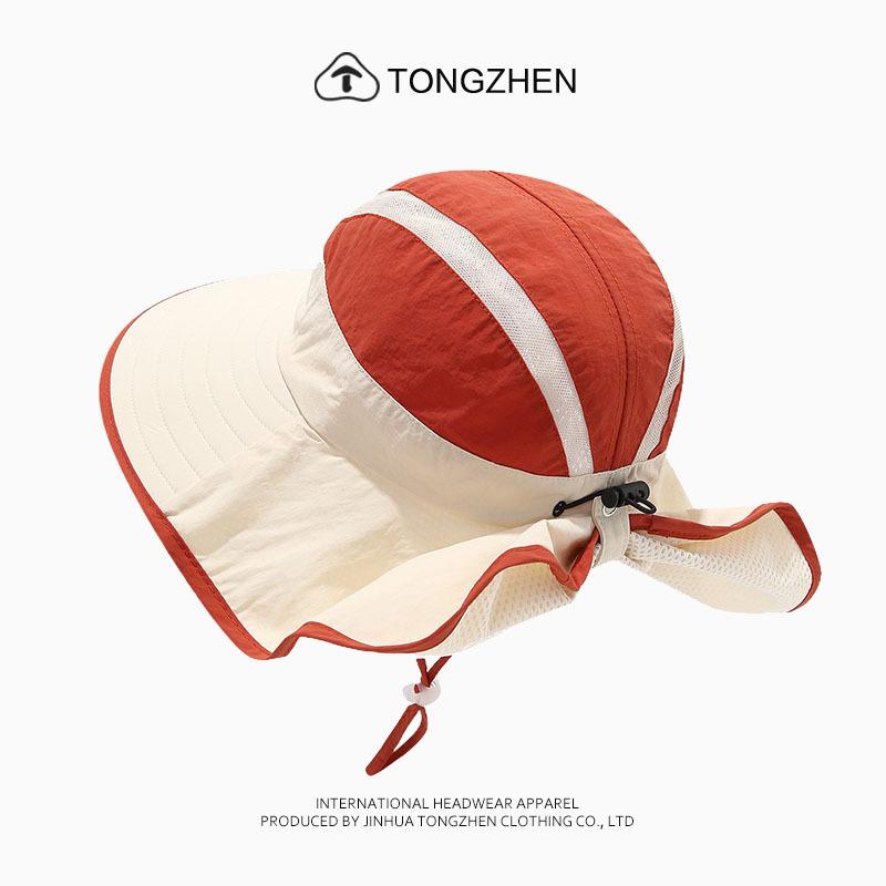 Wide-brimmed children's sun hat, sunshade hat, boy's and girl's fisherman hat, sun hat, medium and large children's shawl hat