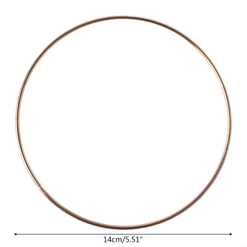 Round Dreamcatch Circle Gold Color Round Wire Wreath Making for Independence Day Flower Making Supply X3UC