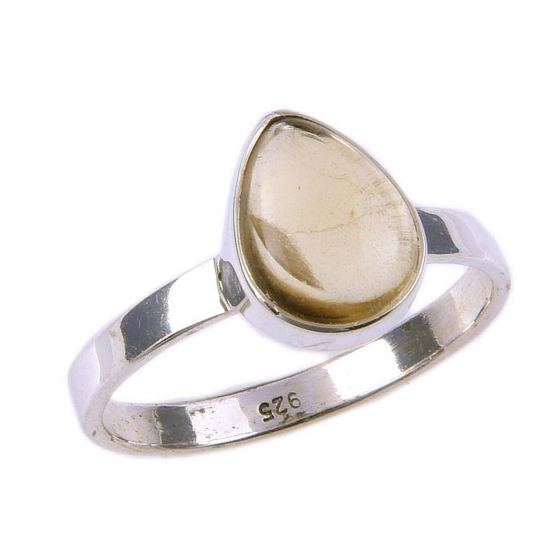 Natural Citrine Gemstone Handmade 925 Solid Sterling Silver Ring Size 8 S4t28