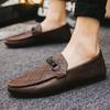 Fashion Brown Non Slip Leather Shoes for Men Slip-on Soft Summer Sale Luxury Elegant High Quality Fashion 2025 Common Pu Man Casual Shoe