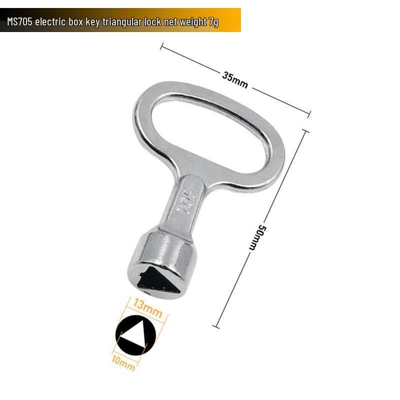 Multi-size Cross Electrical Cabinet Triangle Key Wrench for Elevator, Water Meter, Square and Round Holes
