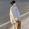 Fleece love printed sweater women's autumn and winter Korean version loose long sleeves sweet and cute crew neck student fleece shirt