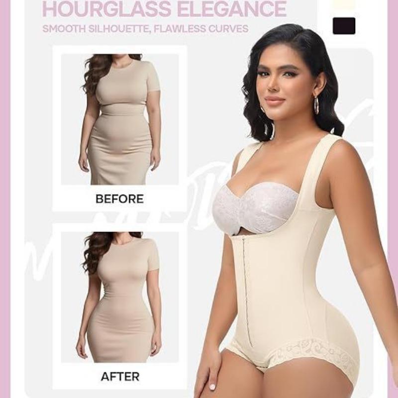Full Body Shaper Corset With Adjustable Straps And Front Hooks