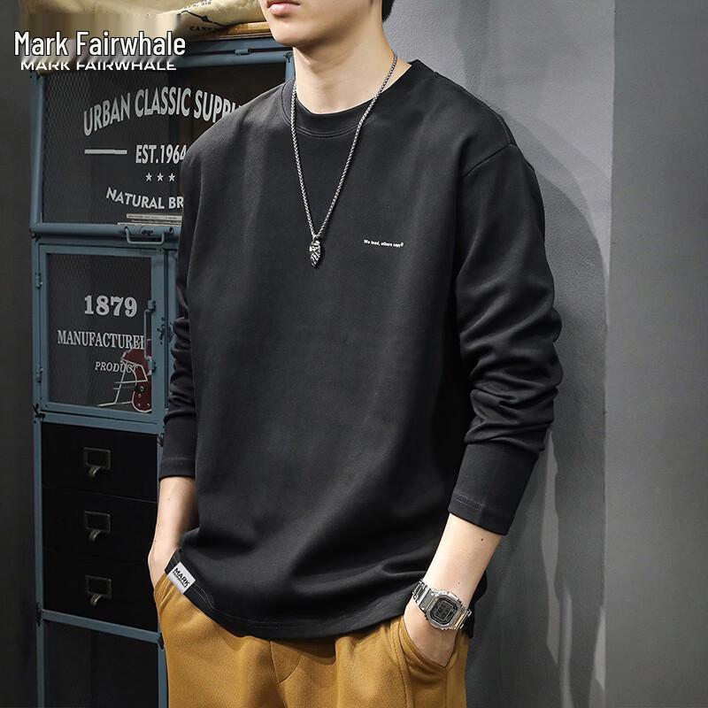 MARK FAIRWHALE Men's Loose Fit Long-Sleeve Crewneck Top