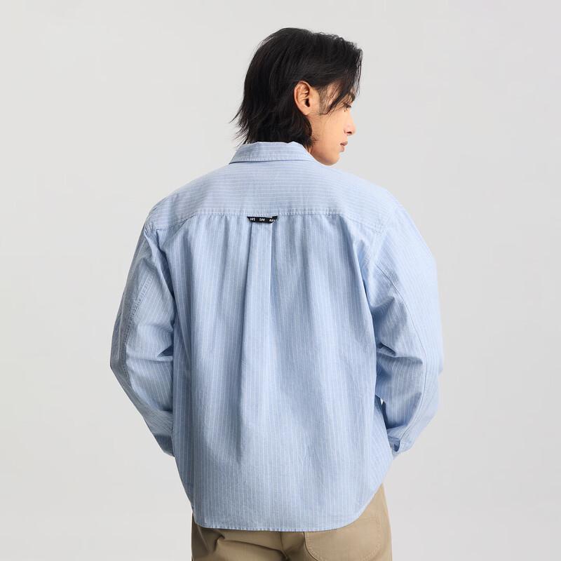 Lee Men's Striped Long-Sleeve Shirt with Embroidered Logo