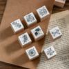 16pcs Wooden Rubber Stamp Set, Vintage Floral Botanical Stamps For Scrapbooking, Journaling, DIY Craft Stationery