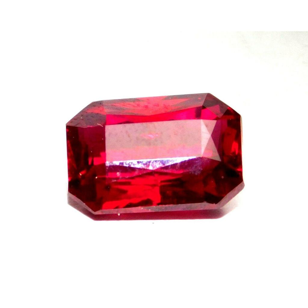 Natural Red Emerald Cut 8 Carat Ruby CERTIFIED Loose Gemstone Jwelery Making