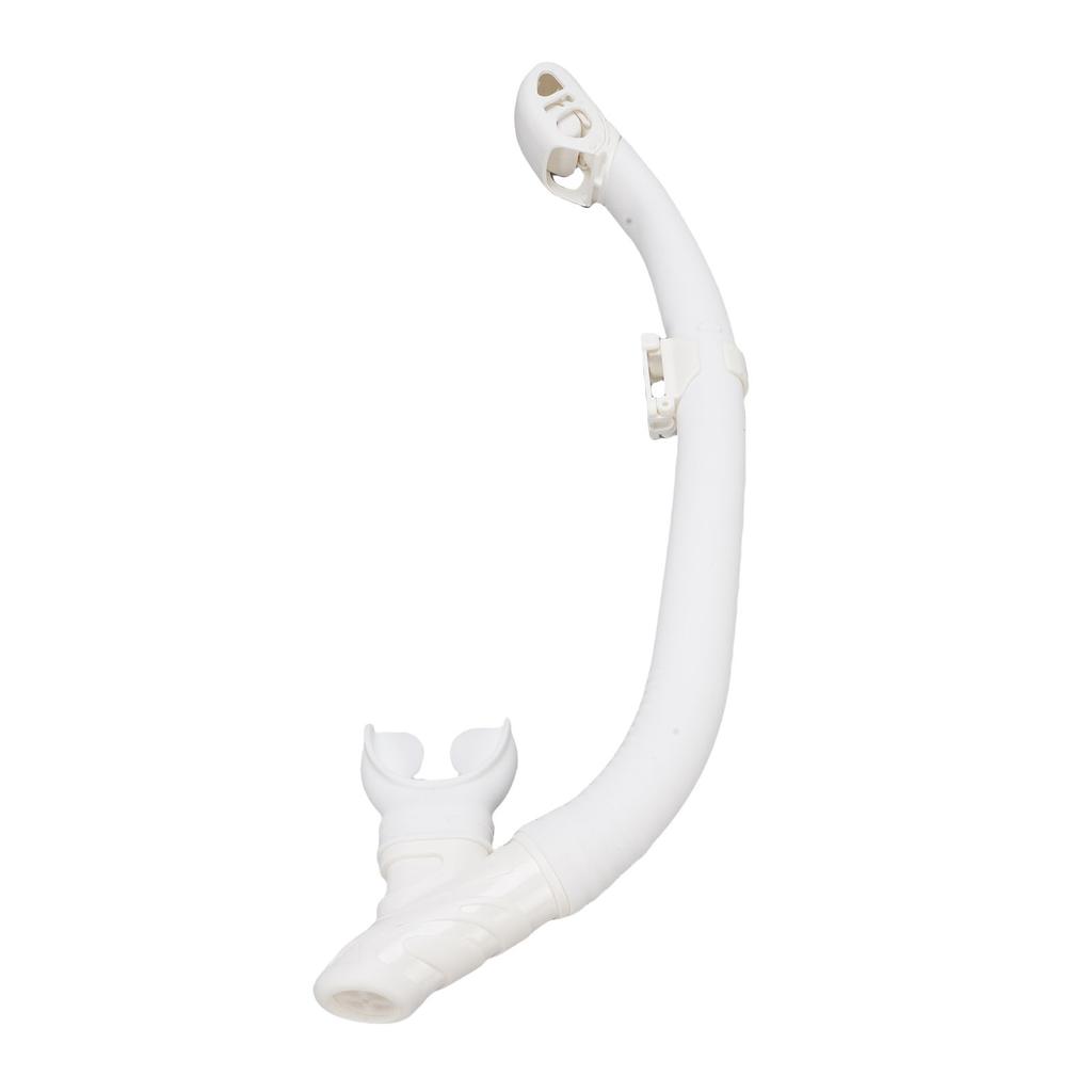Dual Function Wet Full Dry Diving Snorkel with Bite Valve for Freediving Snorkeling Universal Diving Gear Easy Breath White