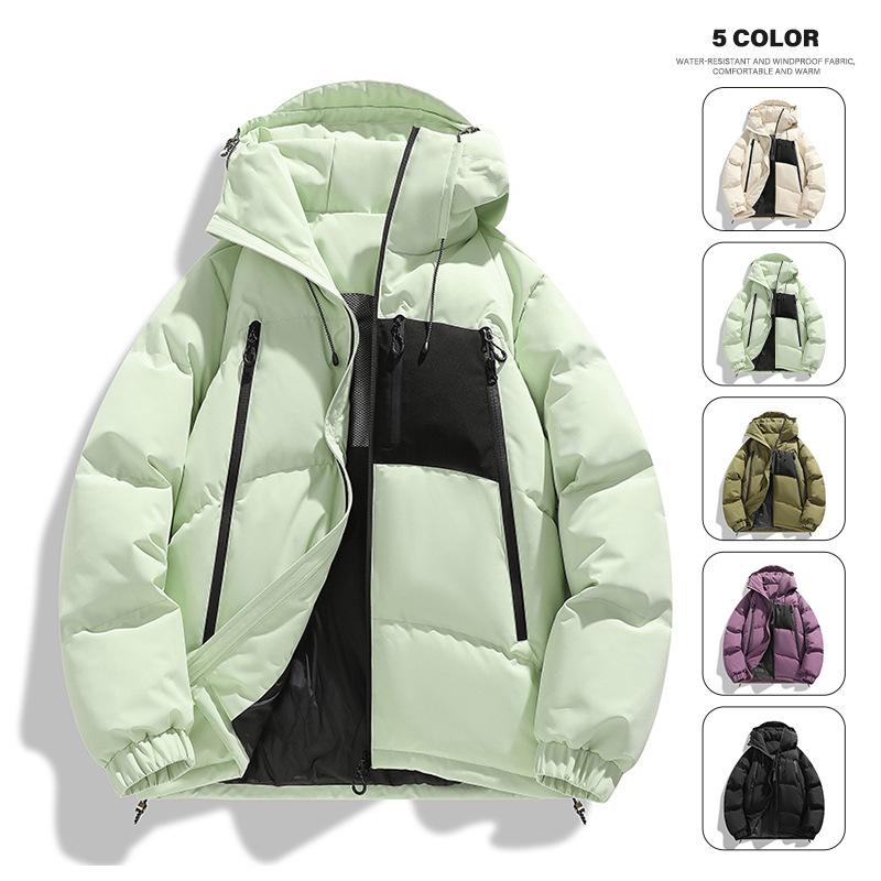 Men Women Hooded Cotton Jacket Men's Autumn Winter Thick Warm Cotton Coat Couple's Outerwear Puffer Parkas