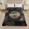 Guns N’ Roses Print Flannel Blanket Cozy Lightweight Plush Throw Blanket For Bed Sofa Household Use