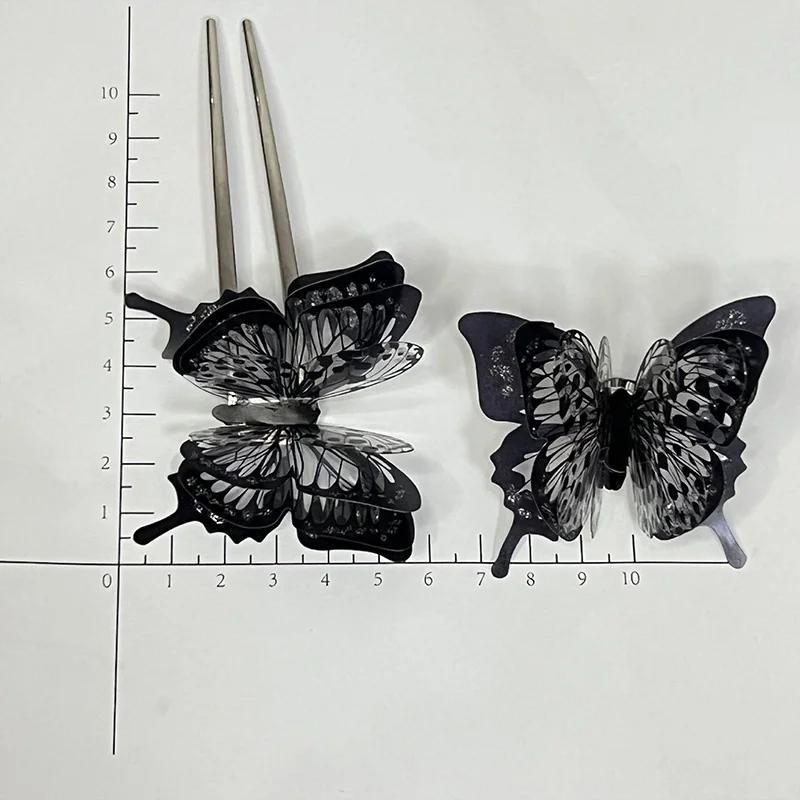 

Готические винтажные аксессуары для женщины Таинственные сексуальные кольца с черными кристаллами и бабочками Корейская модная бижутерия Аксессуары для женщин 1pcs