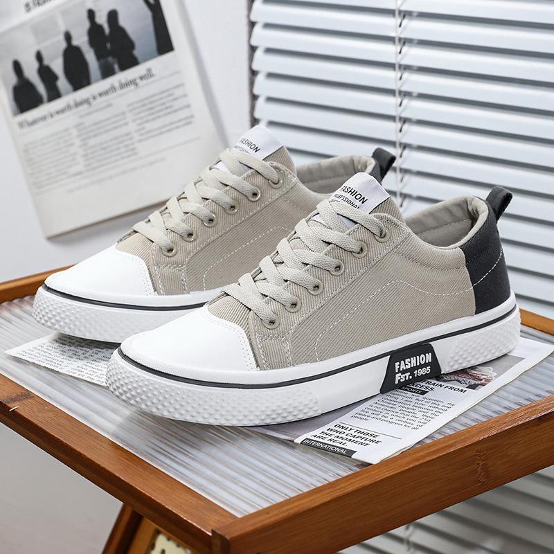 Canvas Shoes Men's New Autumn Breathable Fashion Versatile Board Shoes Men's Low-top Flat-bottomed Sports and Leisure Trendy Shoes
