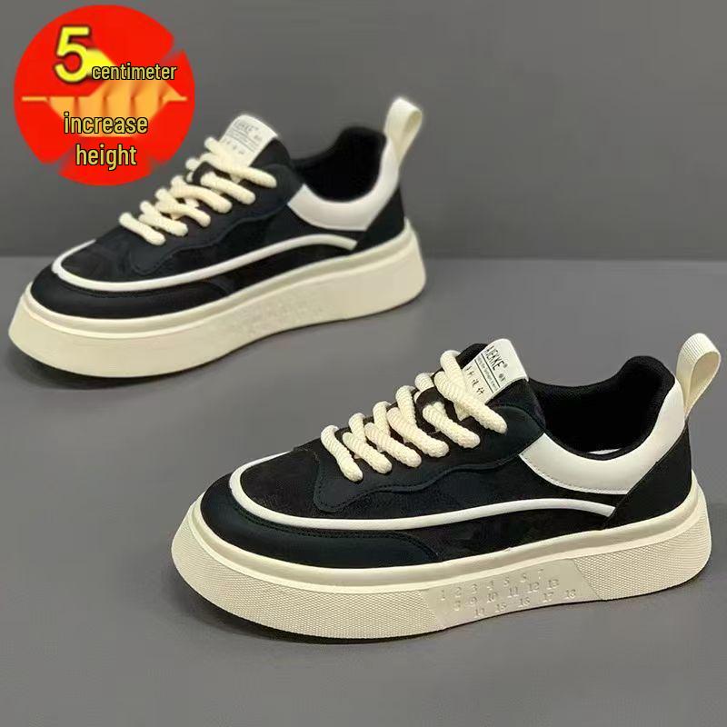 Herbst 2025 Herren Atmungsaktive Trendige Low-Top Weiß Skate Schuhe mit dicker Sohle