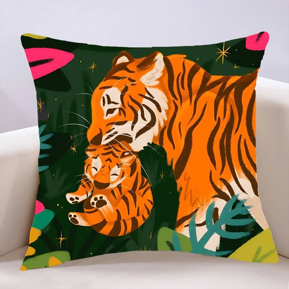 Fashion Leopard Art Tiger Pillow Case Throw Pillow Cover Nordic Style Cushion Covers Home Living Room Sofa Couch Seat Decor