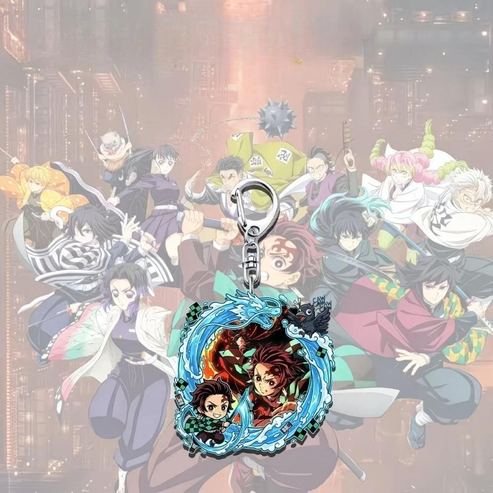 

New Anime Demon Slayer Keychain Tanjirou Kamado Nezuko Tomioka Giyuu Kimetsu No Yaiba Acrylic Figures Cosplay Key Ring Jewelry