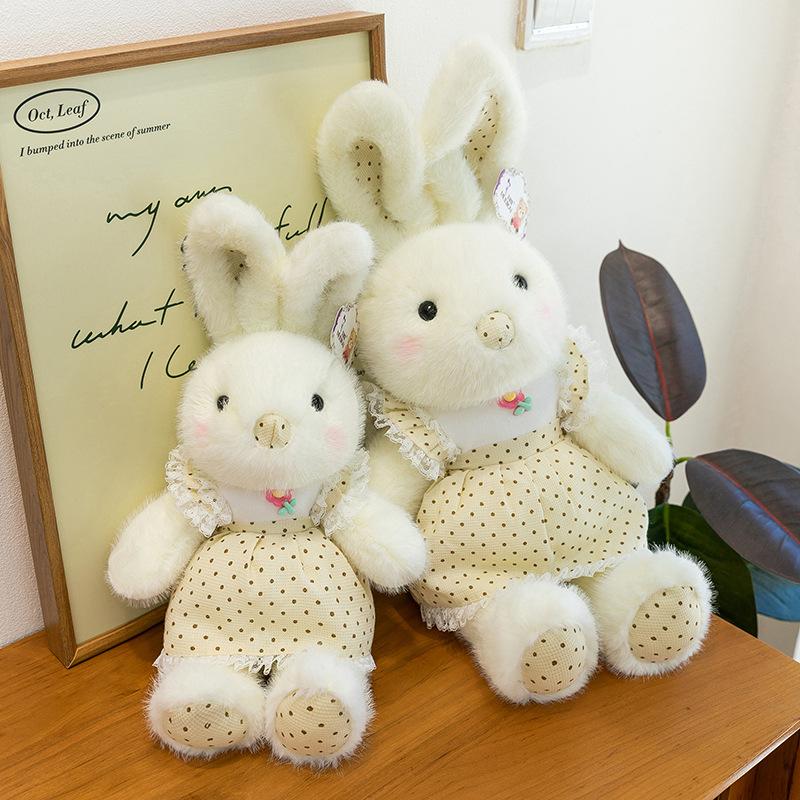 Cute little rabbit plush toy doll soft cute little rabbit doll for children's birthday gift