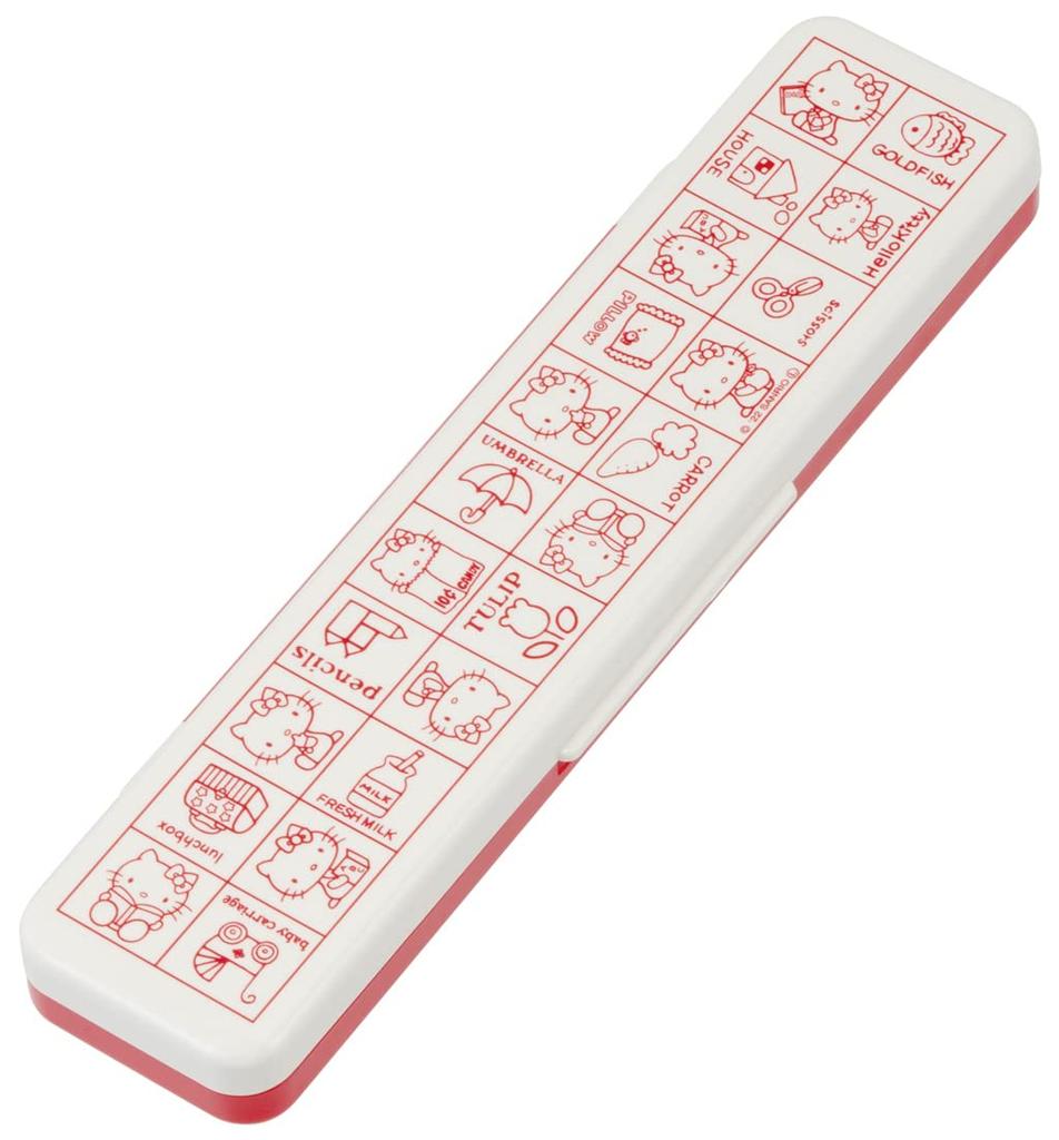 Skater Chopsticks and Spoon Combo Bento Adult Silent Silicone Made in Hello Set, 18cm, Antibacterial, Box, Size, Cushion, Japan, Kitty, Retro, Sanrio,