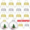 50/100/200Pcs Round Christmas Ornament Caps Hanger Strings Replacement Xmas Tree Ball Metal Cap for New Year Home DIY Decoration