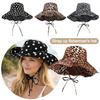 Black Dot Bucket Hats Leopard Print Sun Hat Versatile Big Brim Hat Outdoor Beach Vacation Wear