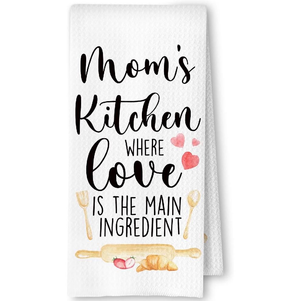 Best Mom Gifts Kitchen Towels, Mother's Day Birthday Gifts for Mom Dish Tea Towels for Kitchen, Mother Gift from Daughter Son Decorative Hand Towels,