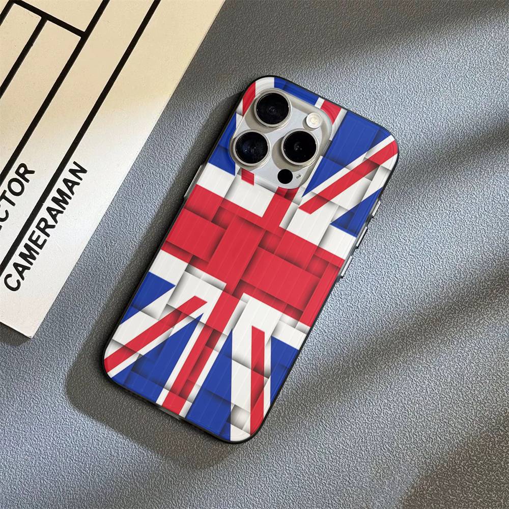England British Uk Flag Phone Case For IPhone 17 16 15 14 13 12 11 Corrugated Frosted Soft Cover Anti-Slip