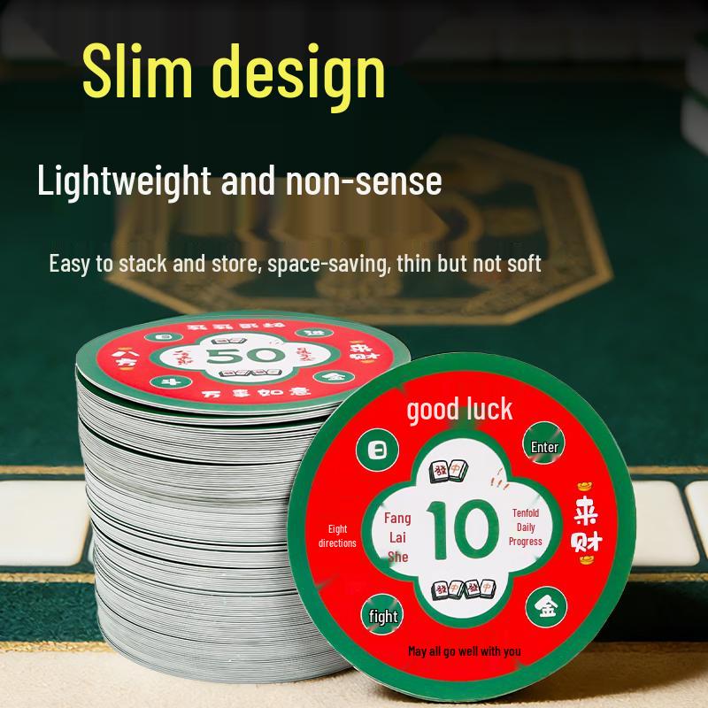Miaoji 100-Pack Round ABS Poker & Mahjong Game Tokens